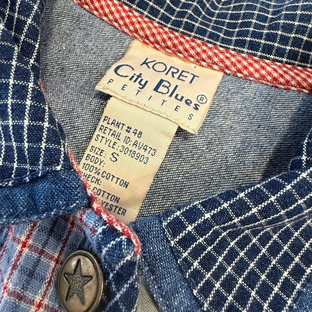 Koret vintage denim western vest patchwork floral button up SZ SP - Picture 7 of 12